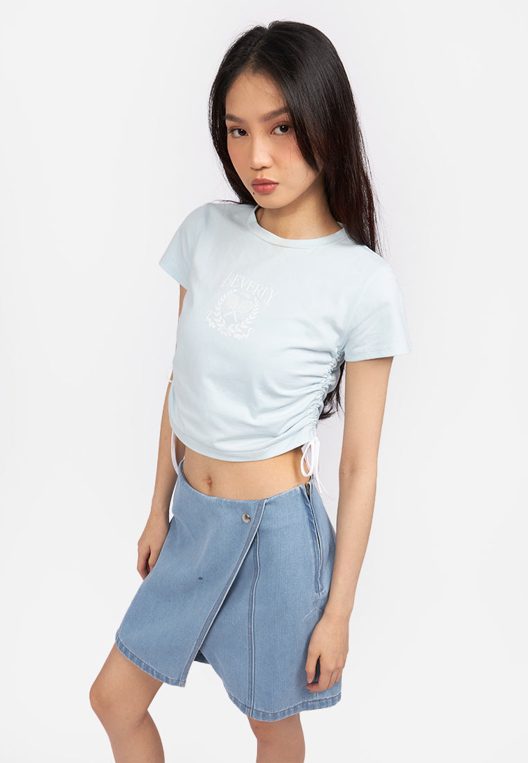Crossover Denim Skort L.Blue