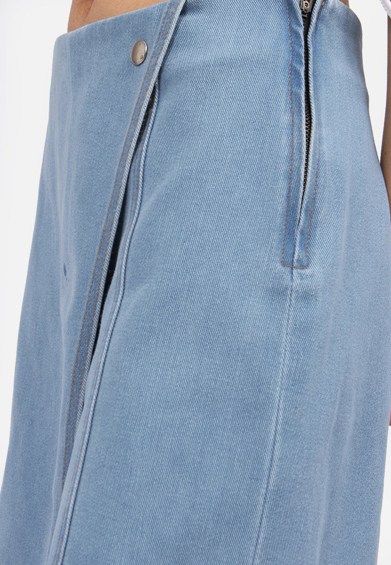 Crossover Denim Skort L.Blue