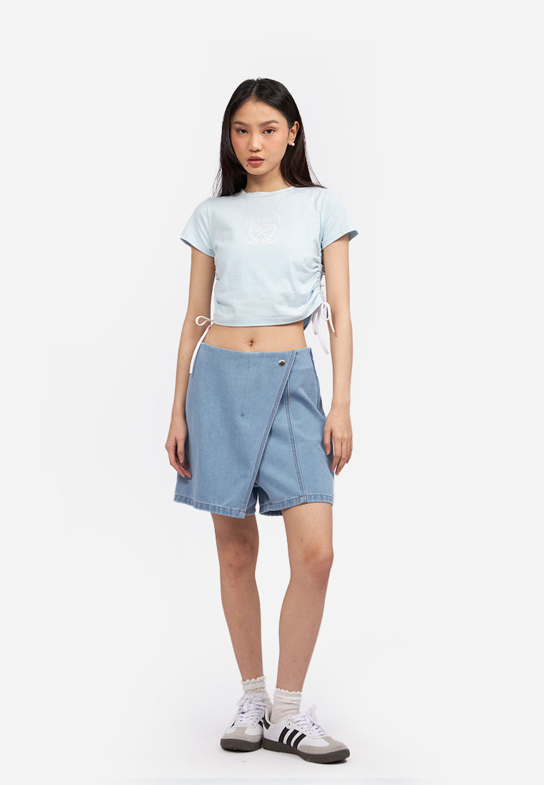Crossover Denim Skort L.Blue