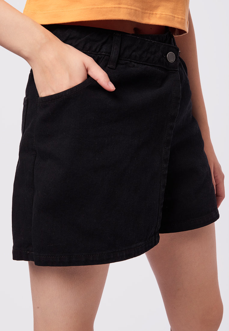 Fitted Wrap Denim Skort