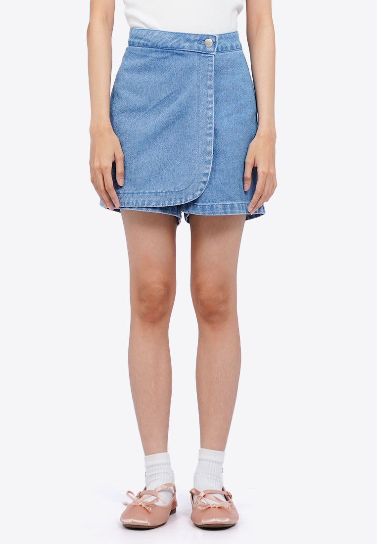 Crossover Denim Skort