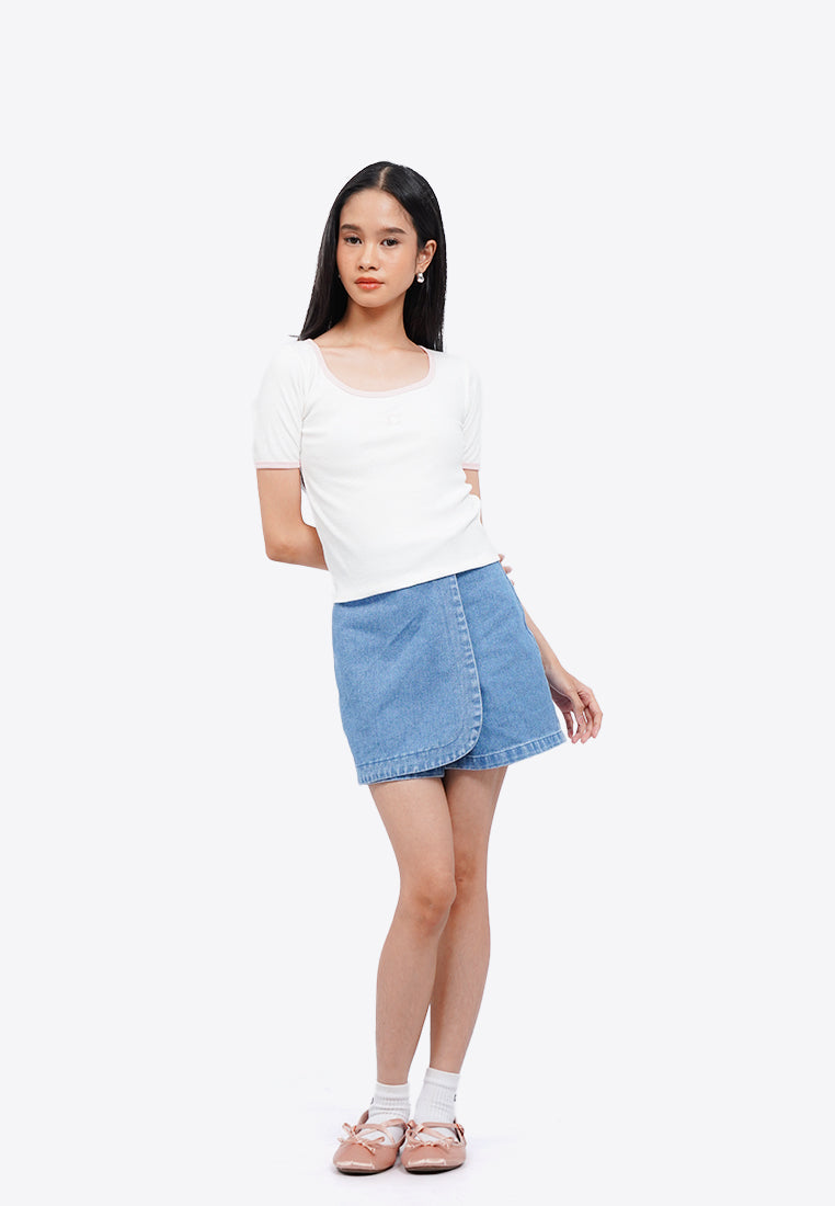 Crossover Denim Skort
