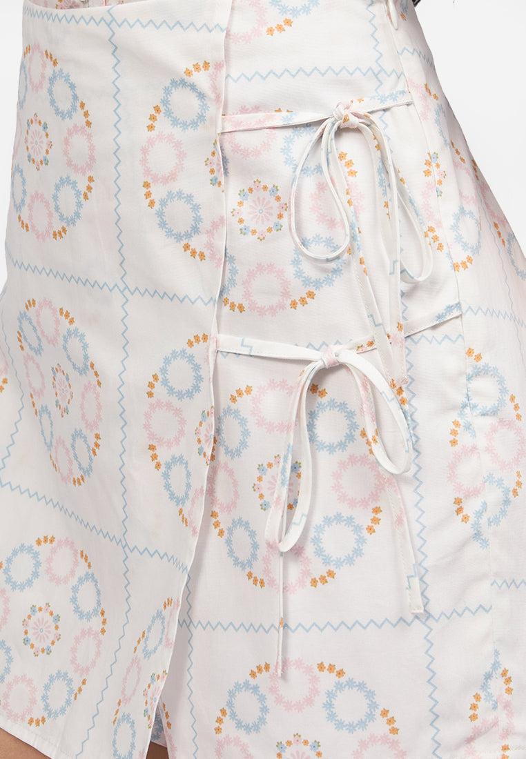 Printed Wrap Skort