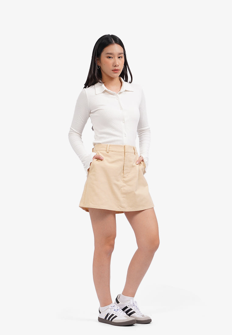 Basic Mini Skort Beige