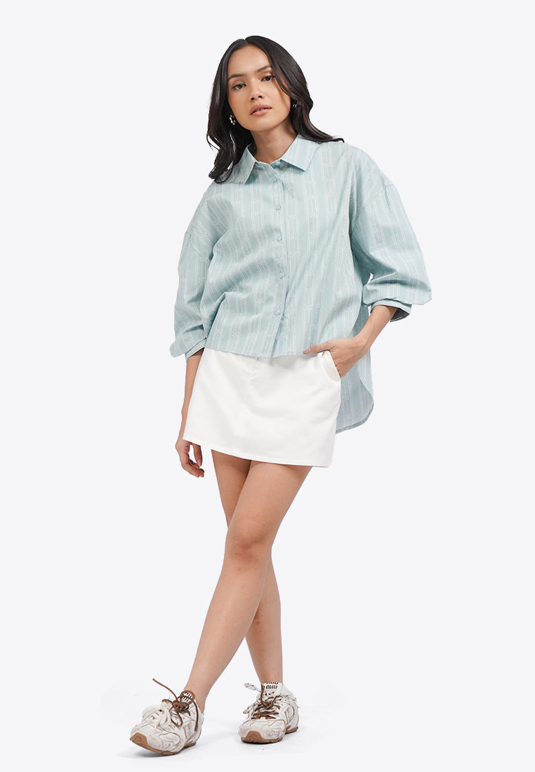 Belt Loop Mini Skort Off White