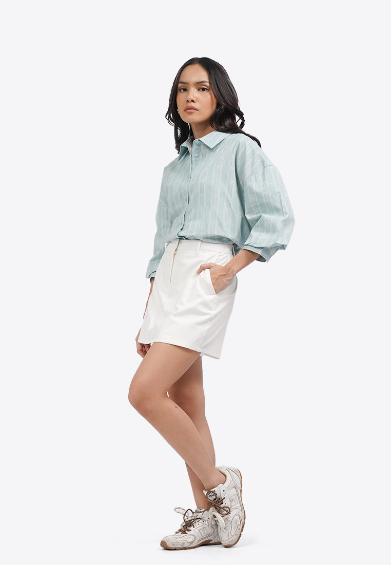 Belt Loop Mini Skort Off White