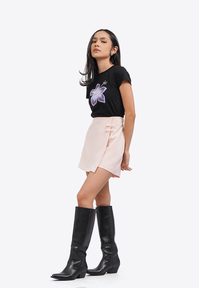Mini Skort with Ribbon Detail L.Pink