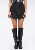 Mini Skort with Ribbon Detail Black