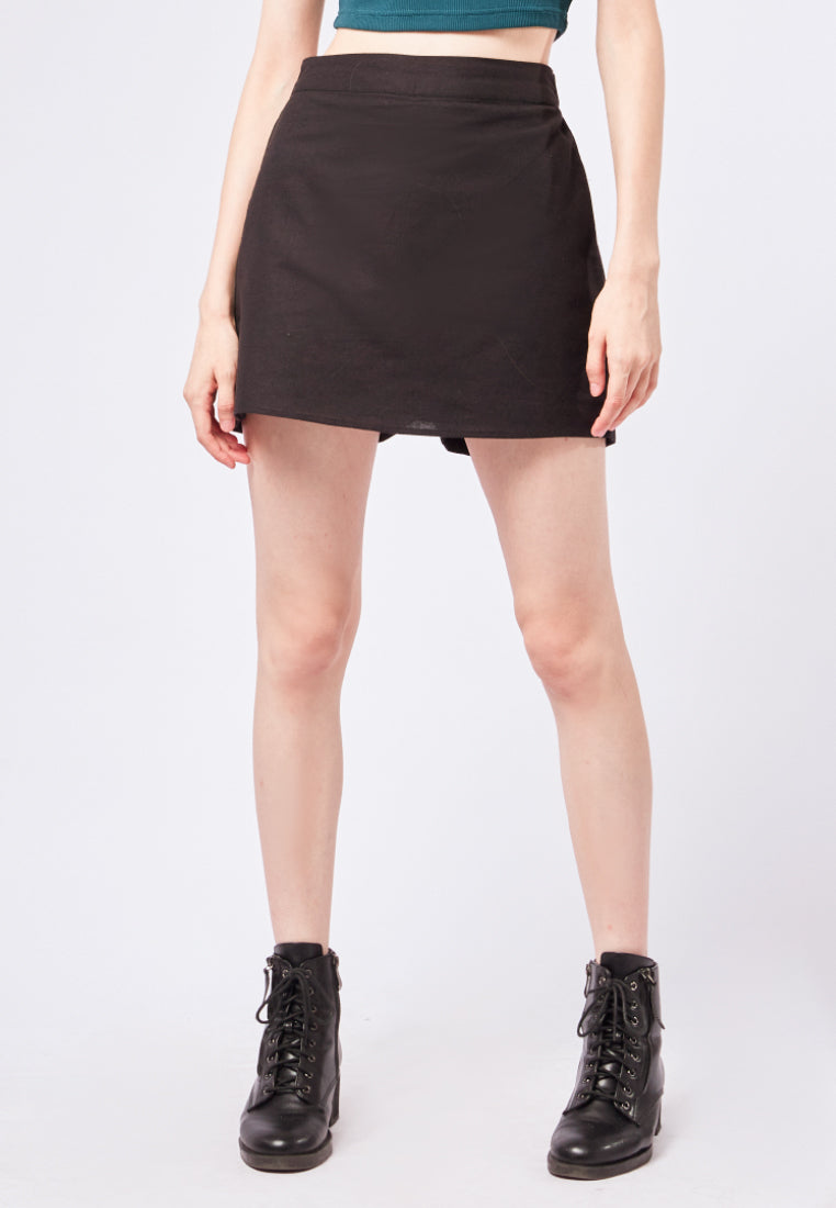 Fitted Linen Look Skort