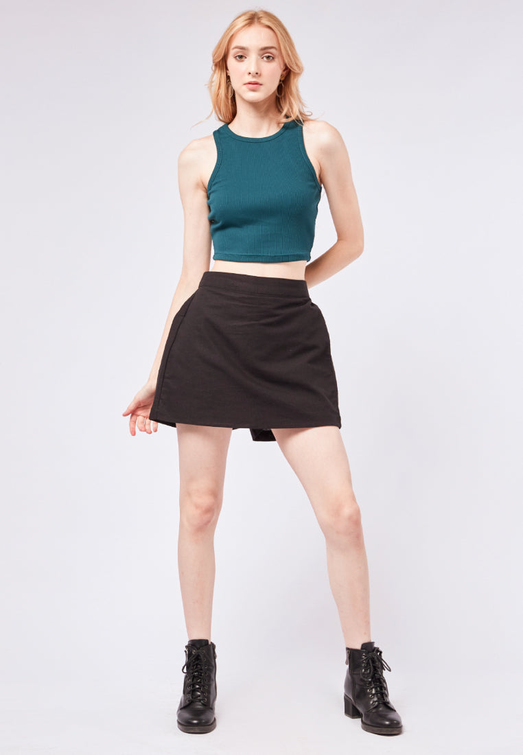 Fitted Linen Look Skort