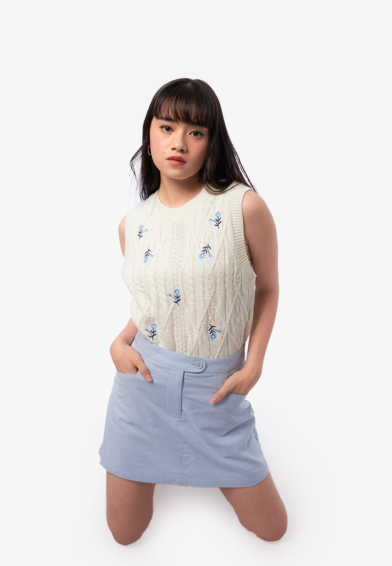 Mini Skort with Pocket Details L.Blue