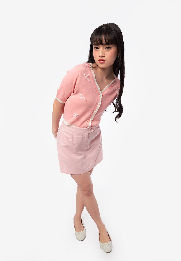 Mini Skort with Pocket Details L.Pink