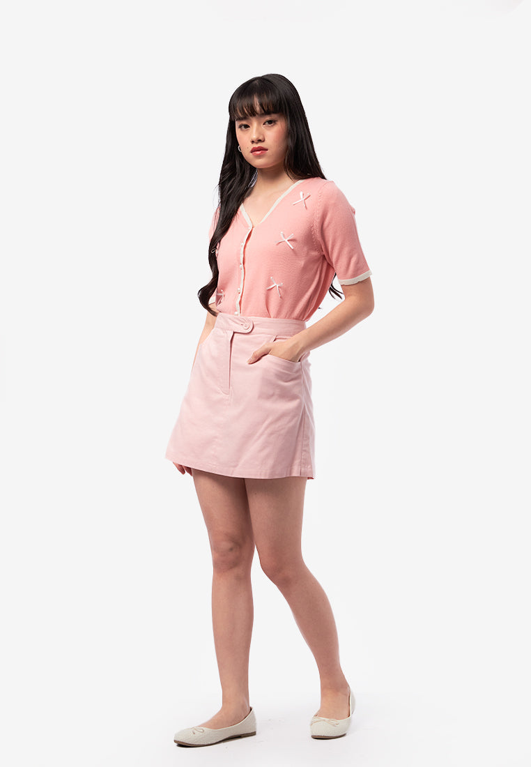 Mini Skort with Pocket Details L.Pink