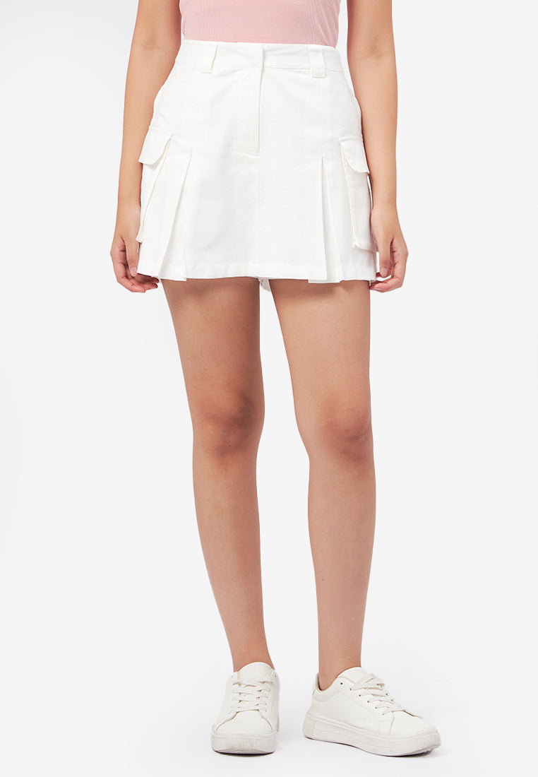 Cargo Mini Skort Off White