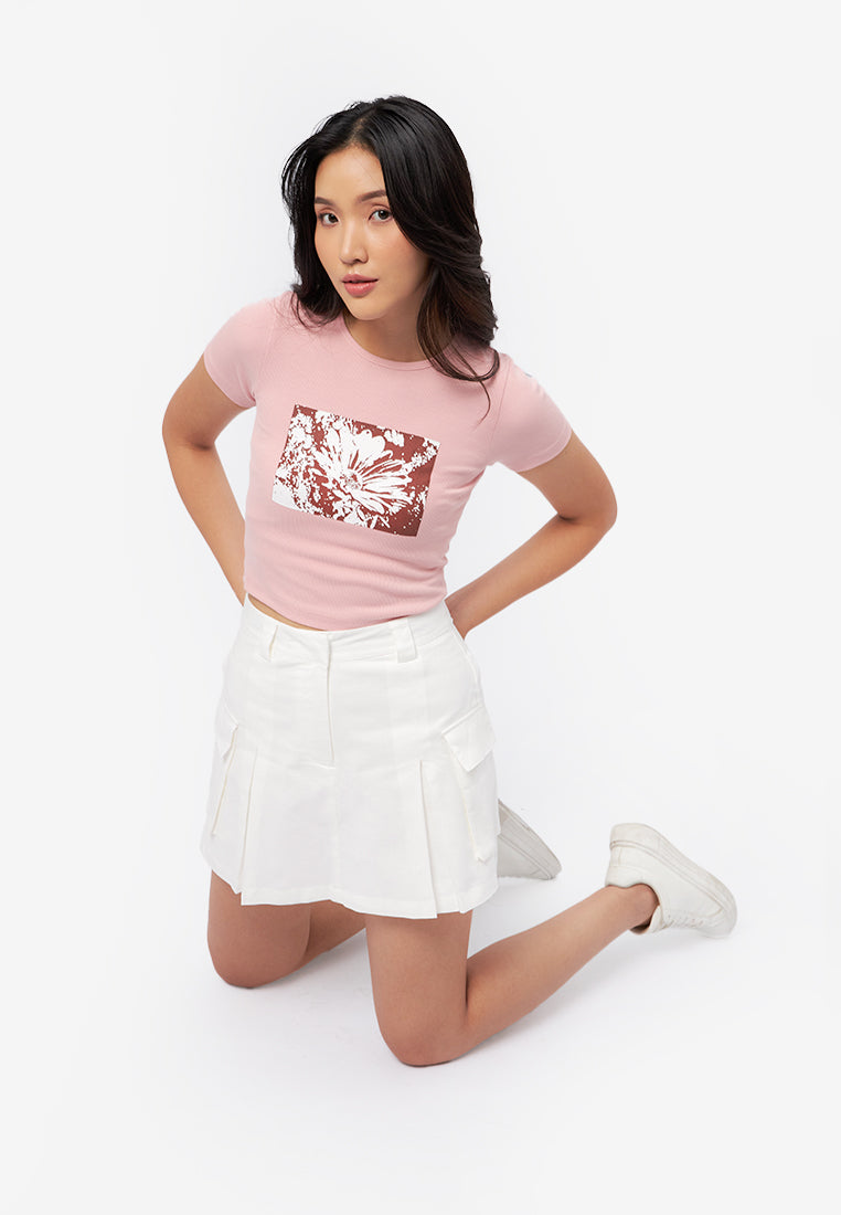 Cargo Mini Skort Off White