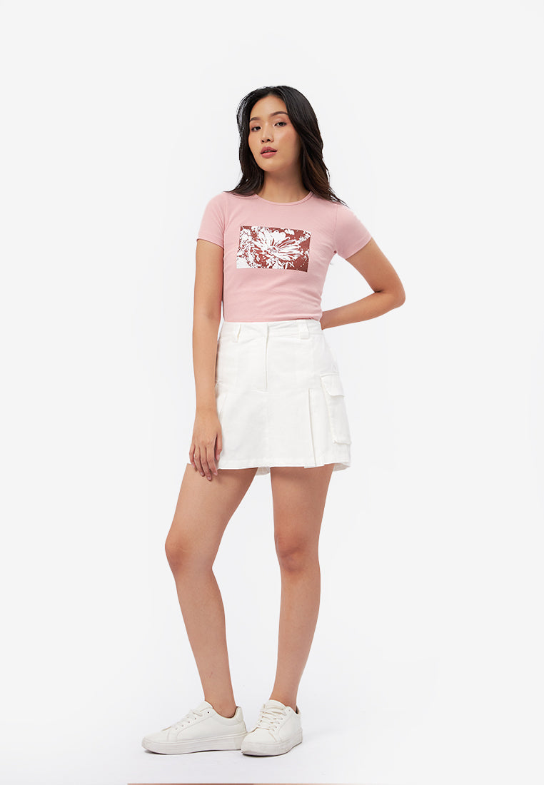 Cargo Mini Skort Off White