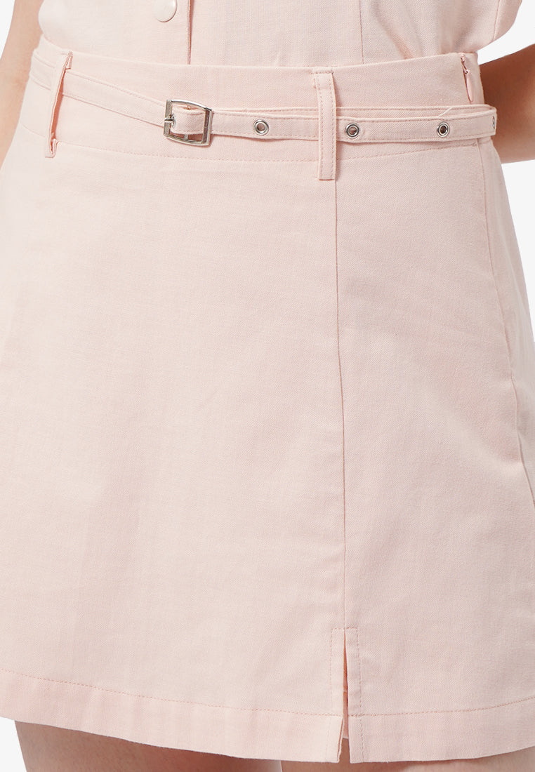 Front Slit Mini Skort L.Pink