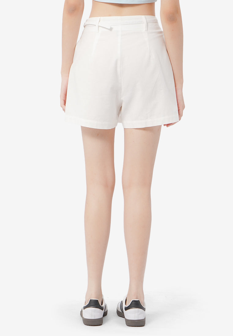 Front Slit Mini Skort Off White