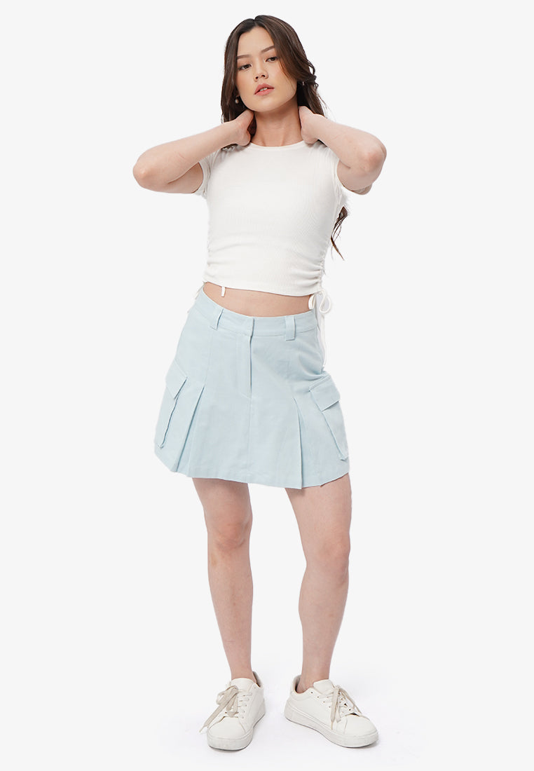Front Pleat Skort with Cargo Pocket