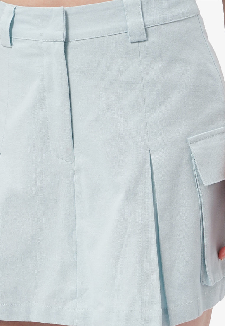 Front Pleat Skort with Cargo Pocket