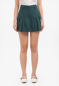 Pleated Mini Skort with Belt