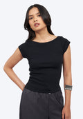 Boat Neck Sleeveless Top