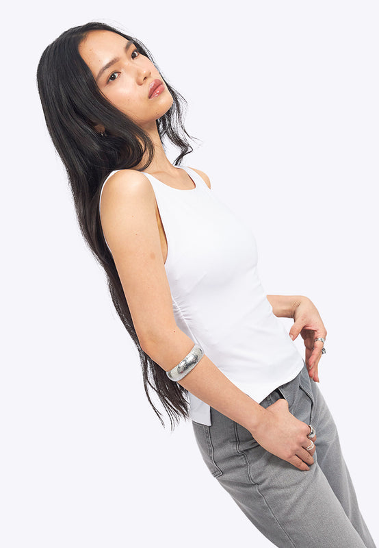 Sleeveless Ruched Knit Top