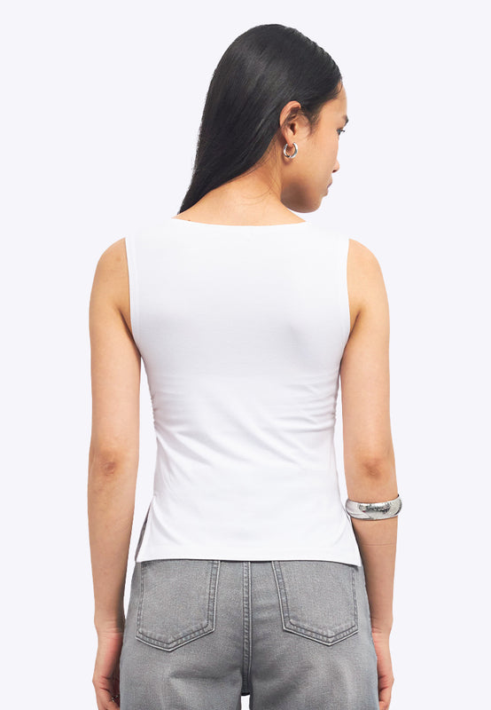 Sleeveless Ruched Knit Top