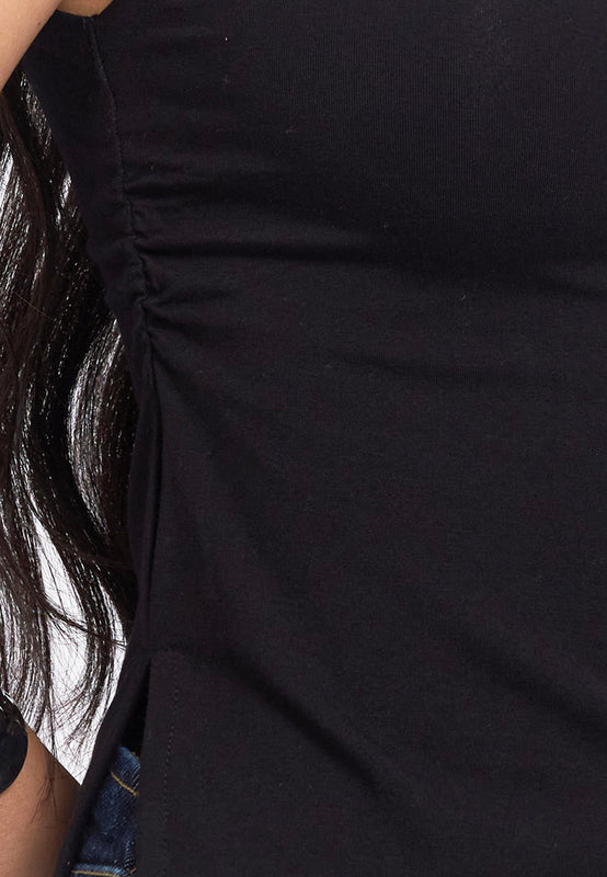 Sleeveless Ruched Knit Top
