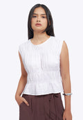 Smocked Sleeveless Top