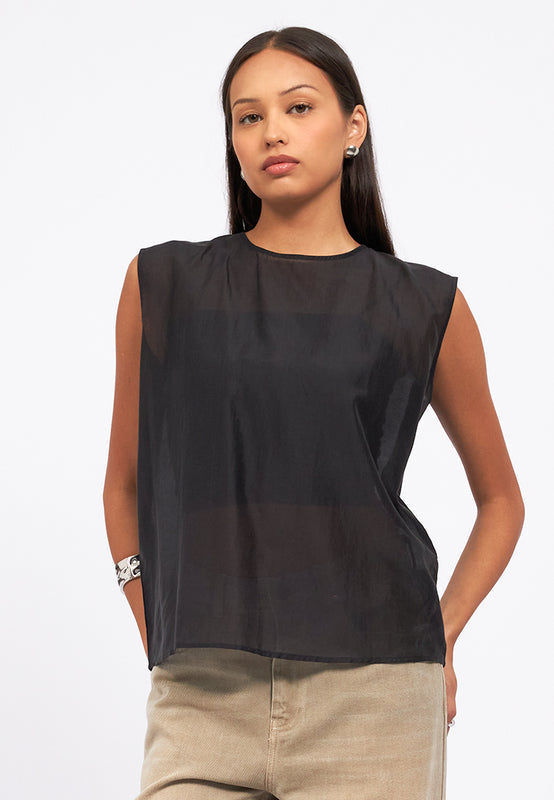 Sleeveless Sheer Top