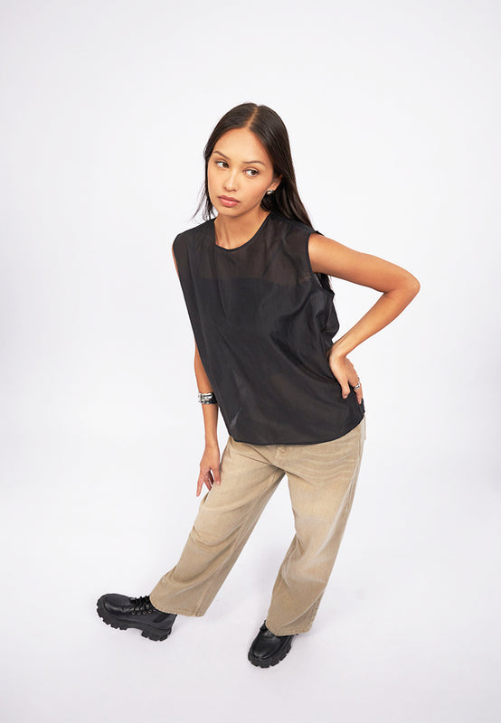 Sleeveless Sheer Top