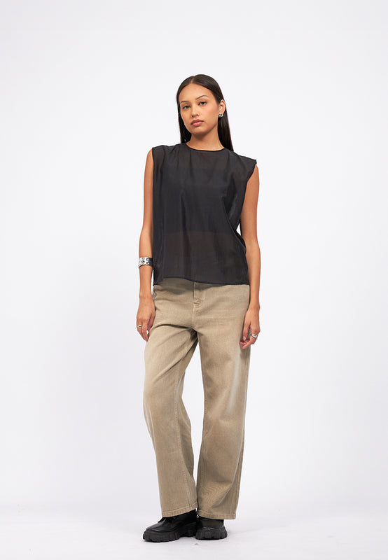 Sleeveless Sheer Top