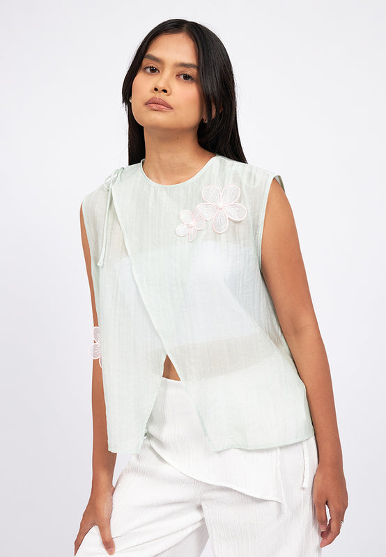 Asymmetric Front Sleeveless Top