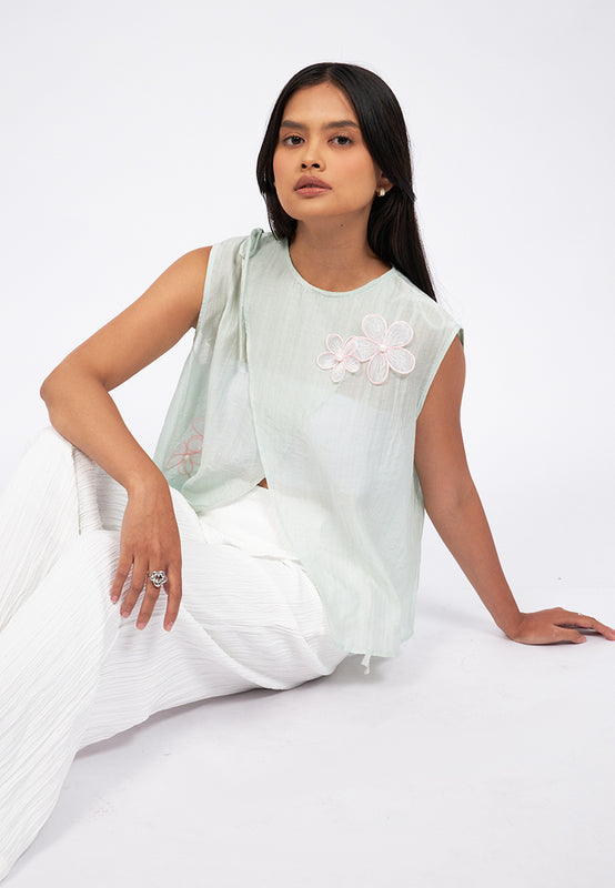 Asymmetric Front Sleeveless Top