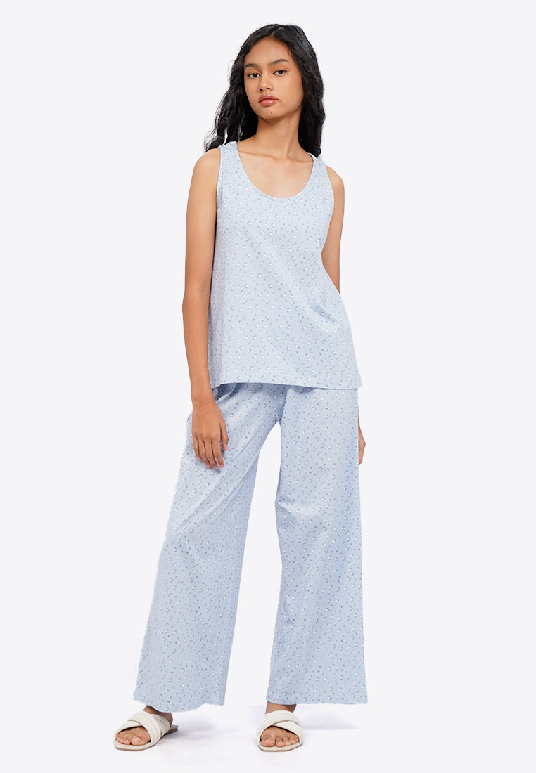 Sleeveless Long Pants Pajama Set