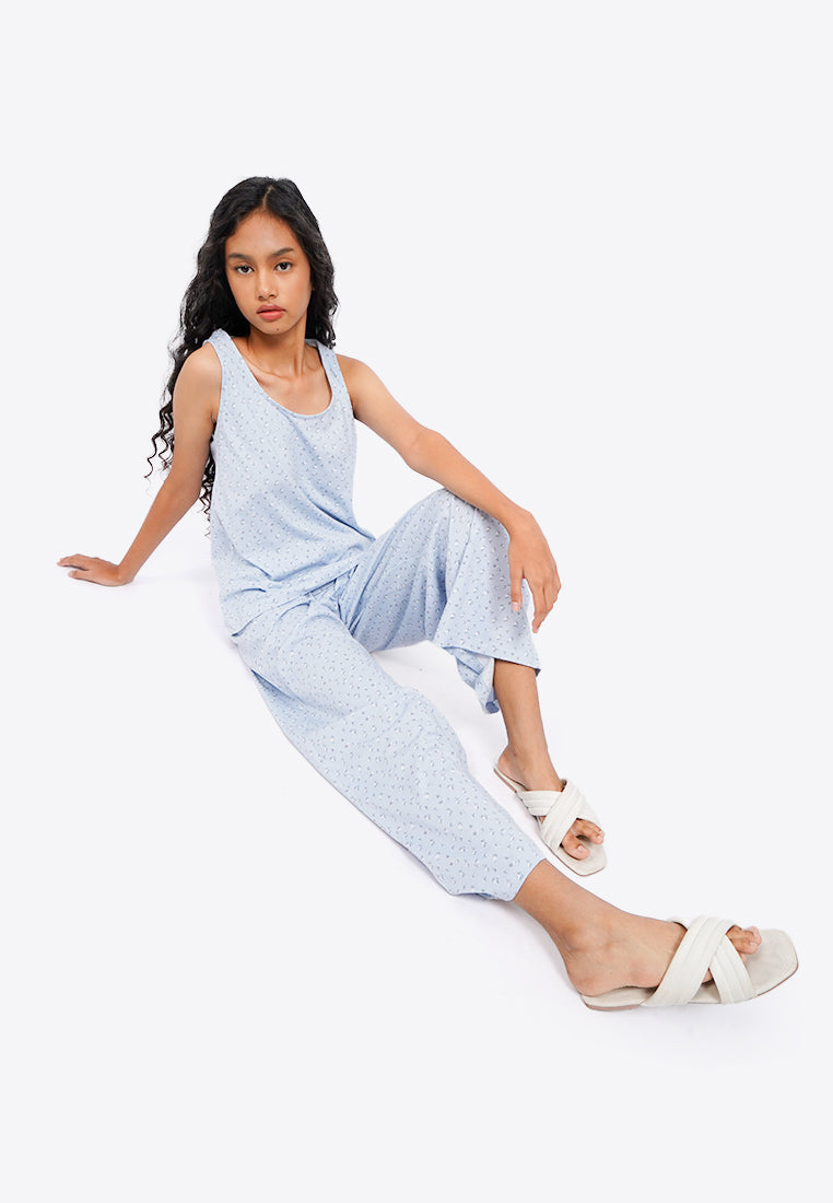 Sleeveless Long Pants Pajama Set