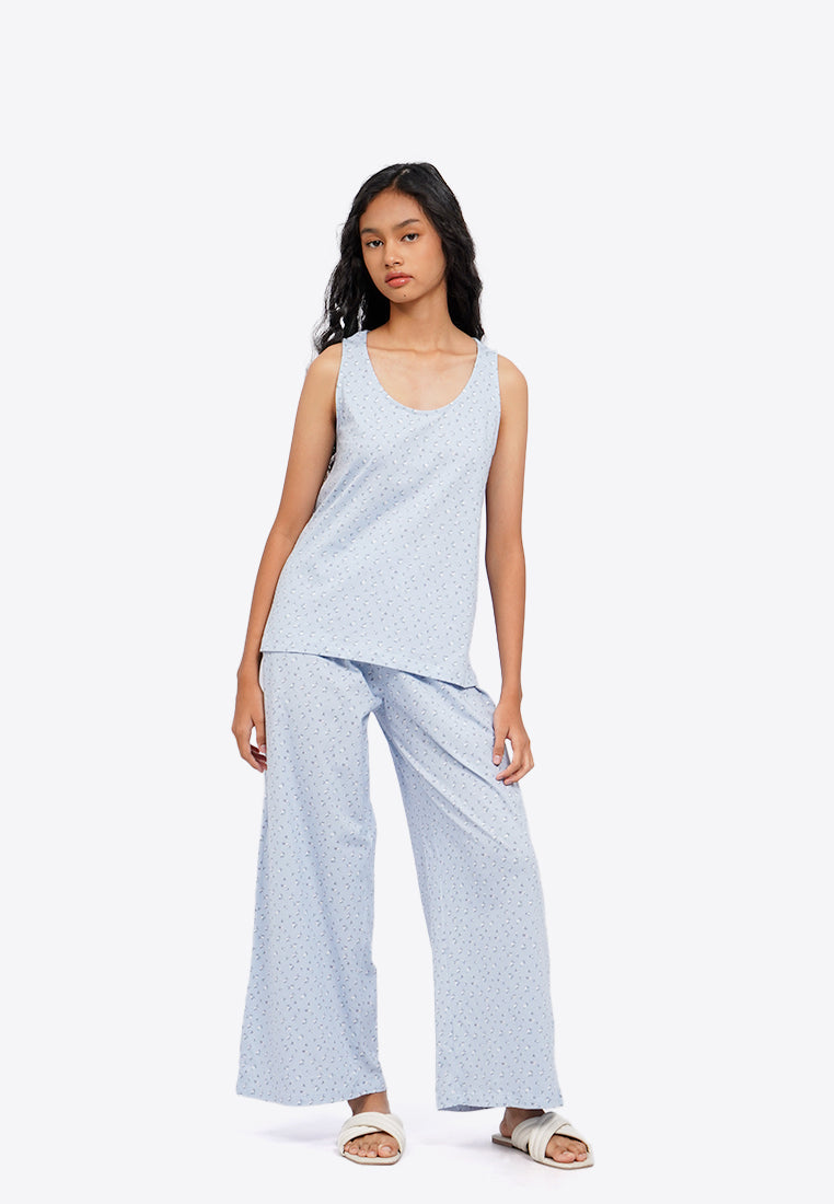 Sleeveless Long Pants Pajama Set