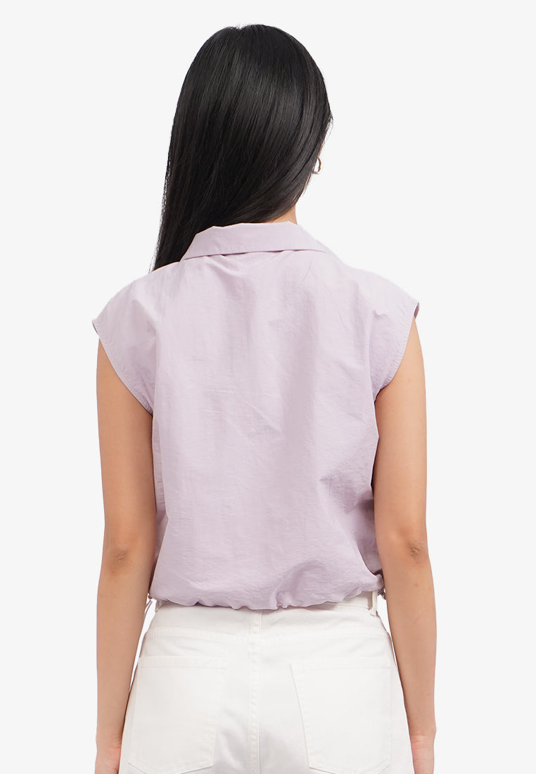 Double Pocket Parachute Vest Lilac