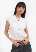 Double Pocket Parachute Vest Off White