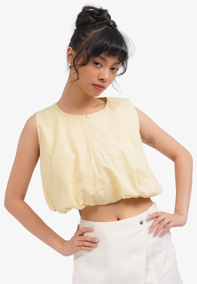 Sleeveless Balloon Top Yellow