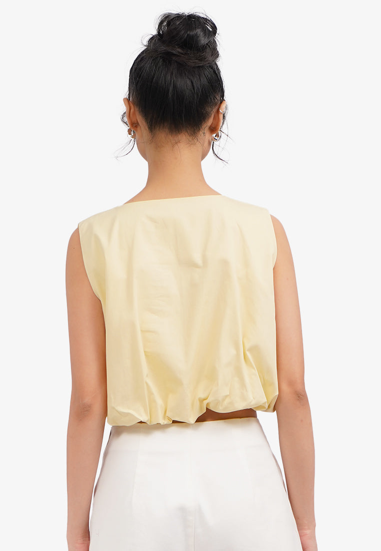 Sleeveless Balloon Top Yellow