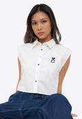 Sleeveless Button Up Shirt