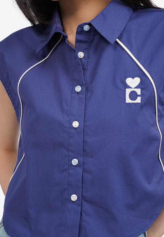 Button up Sleeveless Blouse