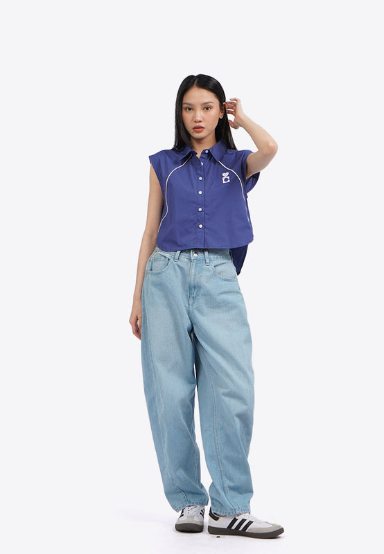Button up Sleeveless Blouse