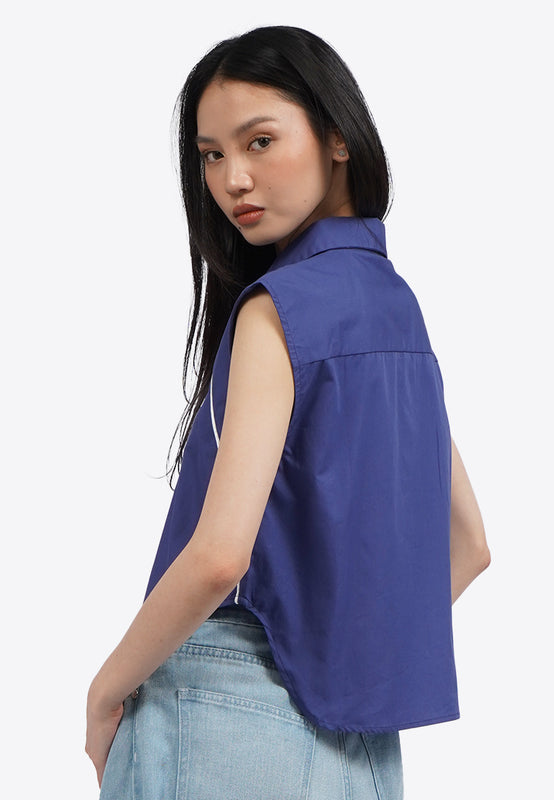 Button up Sleeveless Blouse