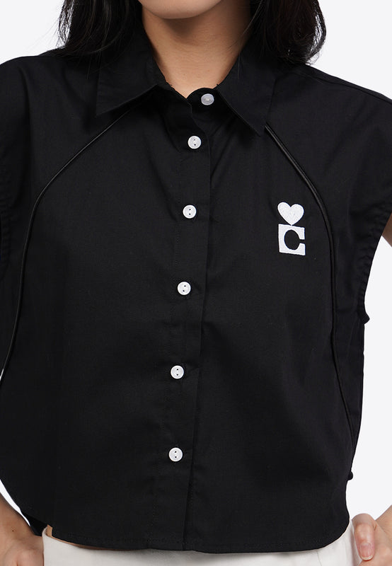 Button up Sleeveless Blouse
