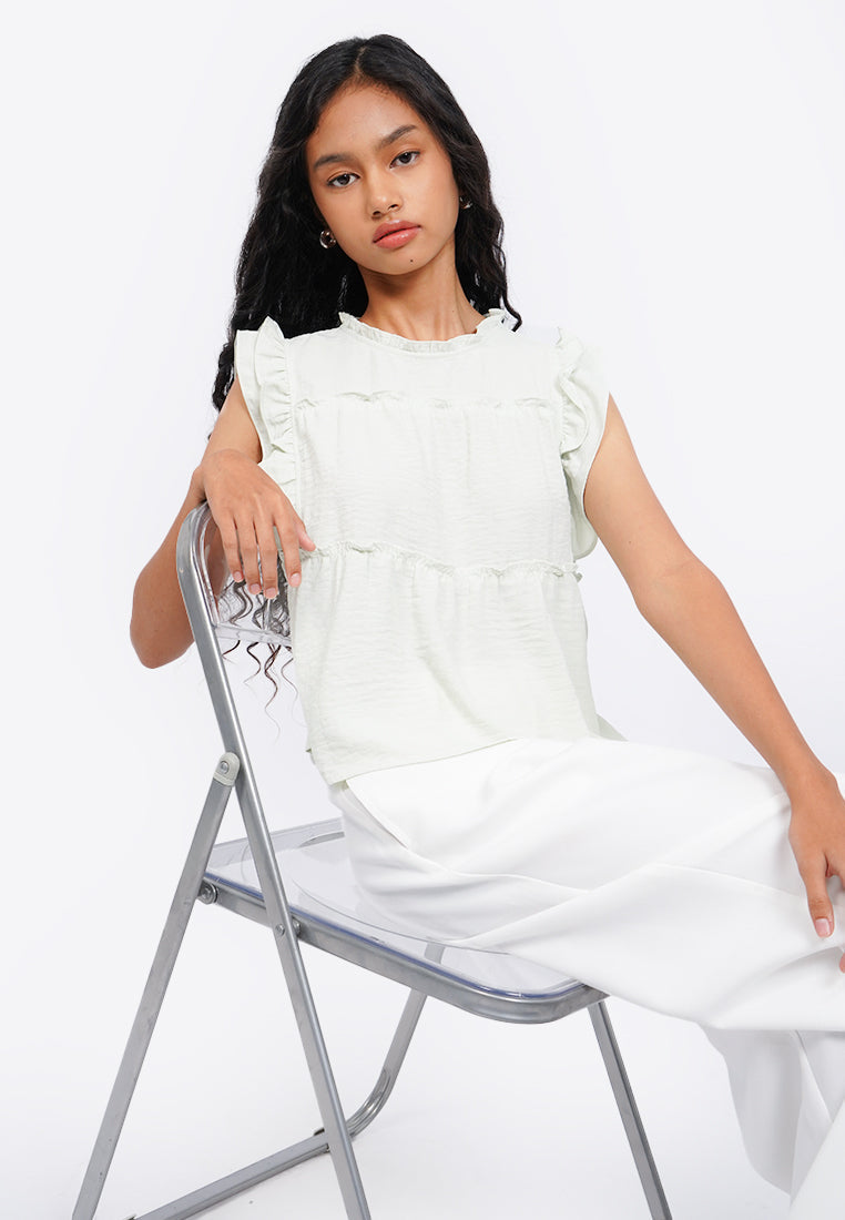 Ruffled Sleeveless Blouse