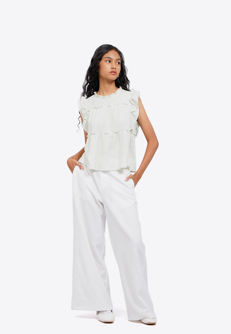 Ruffled Sleeveless Blouse