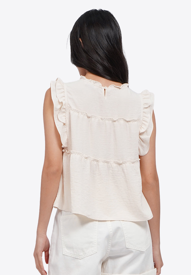 Ruffled Sleeveless Blouse